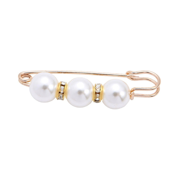 Pearl Rhinestone The Crown Style Electroplating Brooch Pin Unisex Women's
