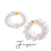 Pearl Ring Acrylic Material Elegant Style Electroplating Women's Jewelry