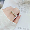 Pearl Ring Copper Geometric Style Electroplated For Women