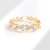 Pearl Ring Copper Geometric Style Electroplated For Women