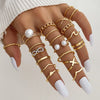 Pearl Ring Gold Alloy Creative Butterfly Love Jewelry For Women