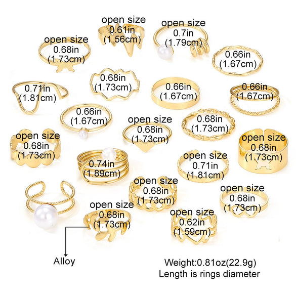 Pearl Ring Gold Alloy Creative Butterfly Love Jewelry For Women