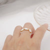 Pearl Ring Retro Baroque Geometric Handmade Women's