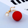 Pearl Ring Round Ball Shape Simple Geometric Style Women's Hand Jewelry