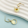 Pearl Round Asymmetric Geometric Style Titanium Steel Electroplated Earrings