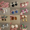 Pearl Round Geometric Alloy Earrings For Women With Gold Electroplated Silver Needle Light Luxury Retro Elegant All Match Design