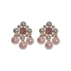 Pearl Round Geometric Alloy Earrings For Women With Gold Electroplated Silver Needle Light Luxury Retro Elegant All Match Design