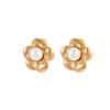 Pearl Series Earrings Stainless Steel 18K Gold Plated Geometric Wave Flower Fashion Design