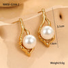 Pearl Series Earrings Stainless Steel 18K Gold Plated Geometric Wave Flower Fashion Design