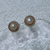 Pearl 925 Silver Needle Earrings Oblate Shape Minimalist Style For Women