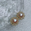 Pearl 925 Silver Needle Earrings Oblate Shape Minimalist Style For Women