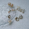 Pearl 925 Silver Needle Earrings Oblate Shape Minimalist Style For Women