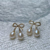 Pearl 925 Silver Needle Earrings Oblate Shape Minimalist Style For Women