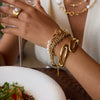 Pearl Stainless Steel Bracelet Geometric Style Electroplating Jewelry For Women