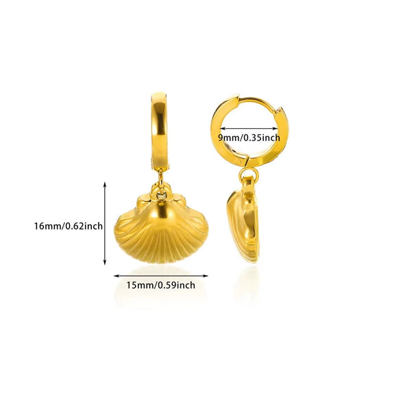 Pearl Stainless Steel Leaf Flower Retro Earrings With Electroplating