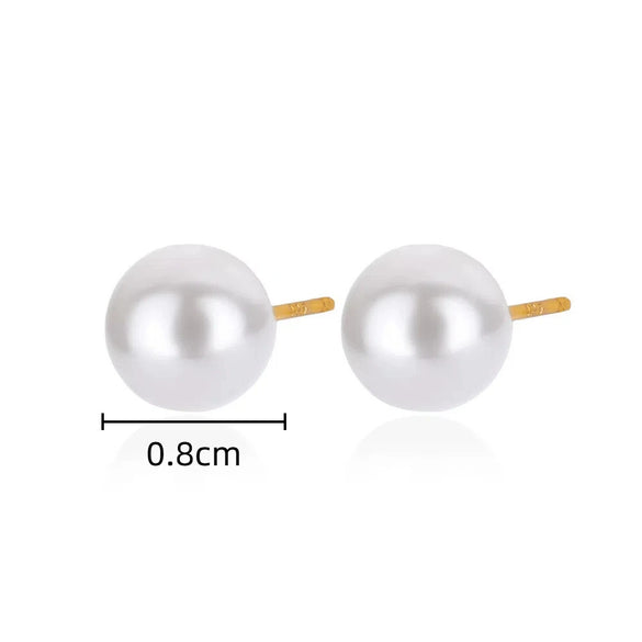 Pearl Stainless Steel Leaf Flower Retro Earrings With Electroplating