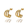 Pearl Stainless Steel Leaf Flower Retro Earrings With Electroplating