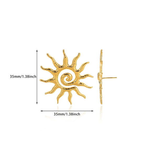 Pearl Stainless Steel Leaf Flower Retro Earrings With Electroplating