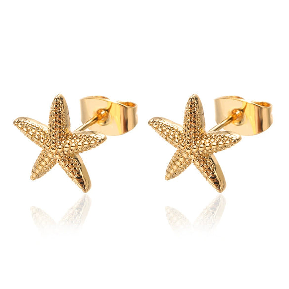 Pearl Stainless Steel Leaf Flower Retro Earrings With Electroplating