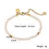 Pearl Stainless Steel Women's Geometric Style Electroplated Bracelet