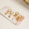 Pearl Stainless Steel Zircon Butterfly Geometric Earrings Electroplated For Women