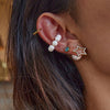 Pearl Starshaped Electroplated Women's Ear Plugs And Earrings