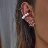 Pearl Starshaped Electroplated Women's Ear Plugs And Earrings