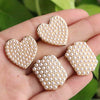 Pearl Stud Earrings Copper Heart Shape Geometric Niche Style Electroplating Jewelry For Women