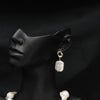 Pearl Stud Earrings Geometric Light Luxury Baroque Electroplating Jewelry