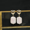Pearl Stud Earrings Geometric Light Luxury Baroque Electroplating Jewelry