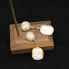 Pearl Stud Earrings Geometric Light Luxury Baroque Electroplating Jewelry