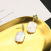 Pearl Stud Earrings Geometric Light Luxury Baroque Electroplating Jewelry