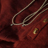 Pearl Sweater Necklace Women's Clavicle Chain Water Drop Square Crystal Natural Freshwater Pearl Baroque Style Copper Accessories