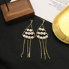 Pearl Tassel Earrings For Women Light Luxury Real Gold Electroplated Natural Original Design