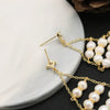 Pearl Tassel Earrings For Women Light Luxury Real Gold Electroplated Natural Original Design