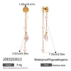 Pearl Tassel Earrings Stainless Steel Electroplated Light Luxury Niche Design For Women