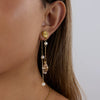 Pearl Tassel Earrings Stainless Steel Electroplated Light Luxury Niche Design For Women