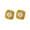 Pearl Titanium Steel And 316L Stainless Steel Women's Earrings With Geometric Design And Electroplating