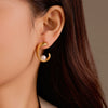 Pearl Titanium Steel And Stainless Steel Women's Fashion Personality Irregular Electroplated Earrings