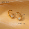Pearl Titanium Steel And Stainless Steel Women's Fashion Personality Irregular Electroplated Earrings