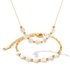 Pearl Titanium Steel Geometric Electroplated Women's Clavicle Necklace