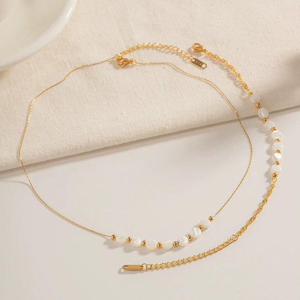 Pearl Titanium Steel Geometric Electroplated Women's Clavicle Necklace