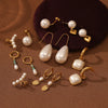 Pearl Titanium Steel Geometric Style Electroplated Women's Earrings
