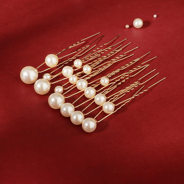 Pearl U Shaped Hairpin Set Mix And Match Hair Pins For Daily Wear Ball Head And Updo Hair Styling Accessories