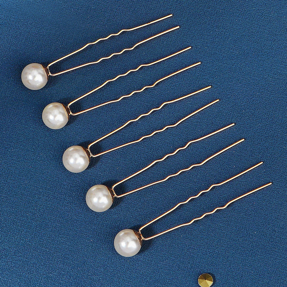 Pearl U Shaped Hairpin Set Mix And Match Hair Pins For Daily Wear Ball Head And Updo Hair Styling Accessories