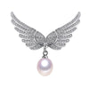 Pearl Wings Brooch Copper Micropaved Zircon Italian Craft Fashion Women's