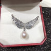 Pearl Wings Brooch Copper Micropaved Zircon Italian Craft Fashion Women's