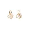 Pearl Women's Earrings S925 Silver Needle Electroplated Real Gold Geometric Design