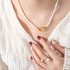 Pearl Women's Geometric Bracelet Set With Pearls