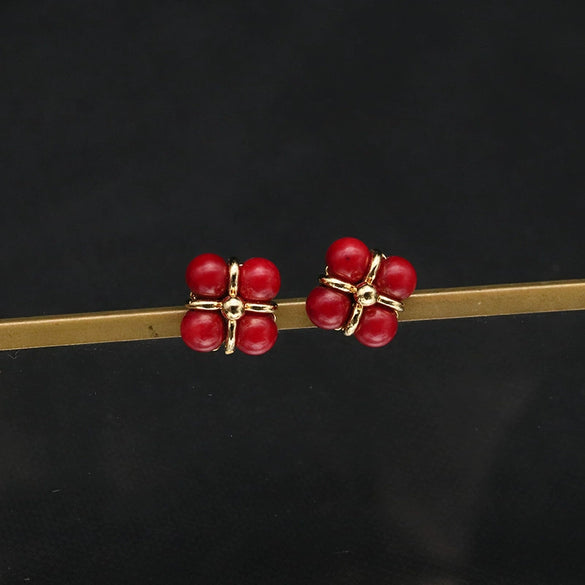 Pearl Women's Geometric Earrings With Real Gold Color Preservation Electroplating And Original Minimalist Design